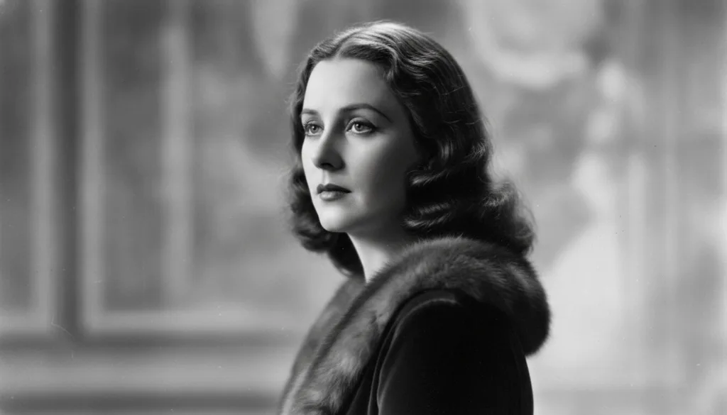 A classic black and white publicity photo of Greta Garbo looking mysterious and elegant