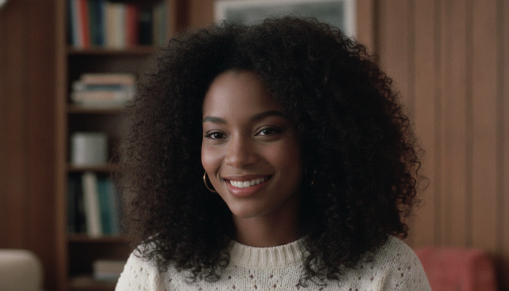 Nia Long in a classic film from the 1990s portraying a character with her signature curly hair and warm expression