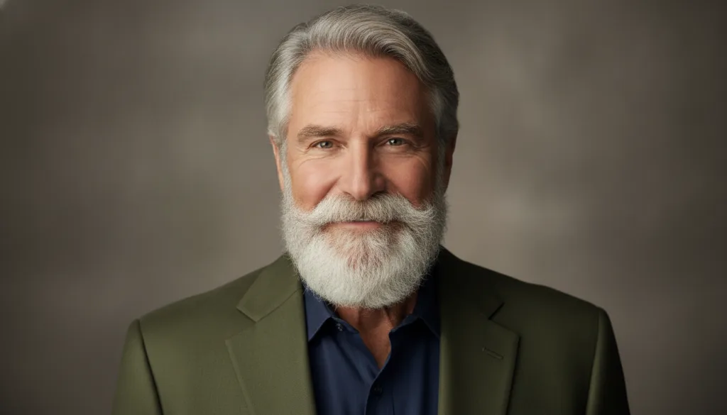 A real publicity photo of Sam Elliott from a more recent film showing his timeless appeal