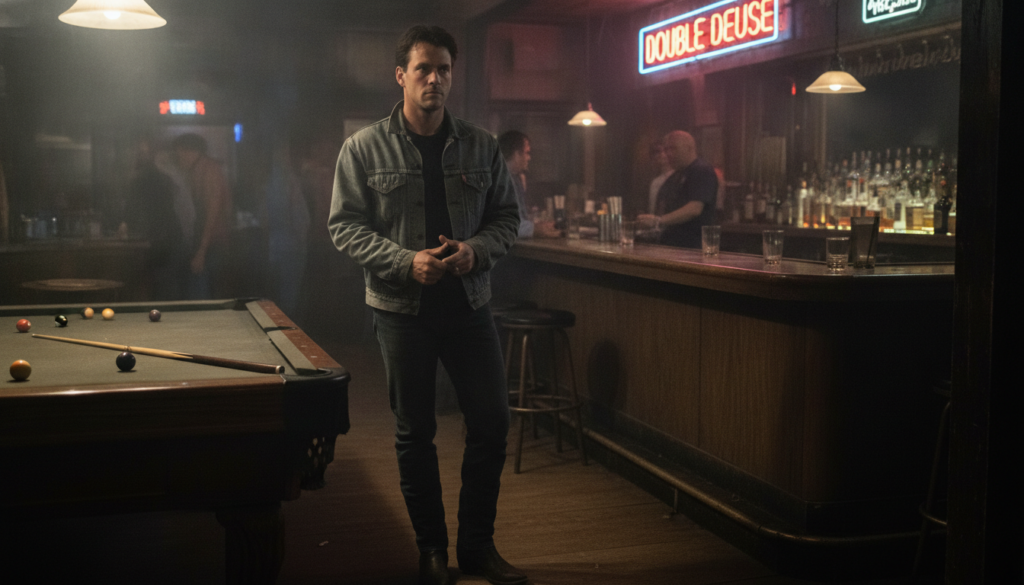 Patrick Swayze in a scene from the action movie Road House