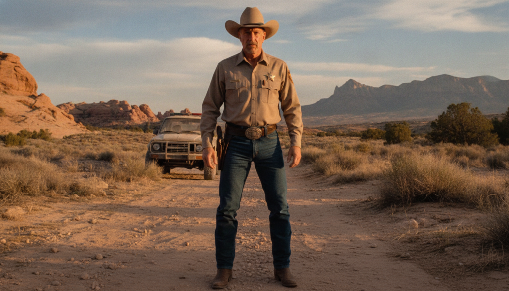 Promotional still from the TV series Walker Texas Ranger featuring Chuck Norris in his iconic ranger uniform