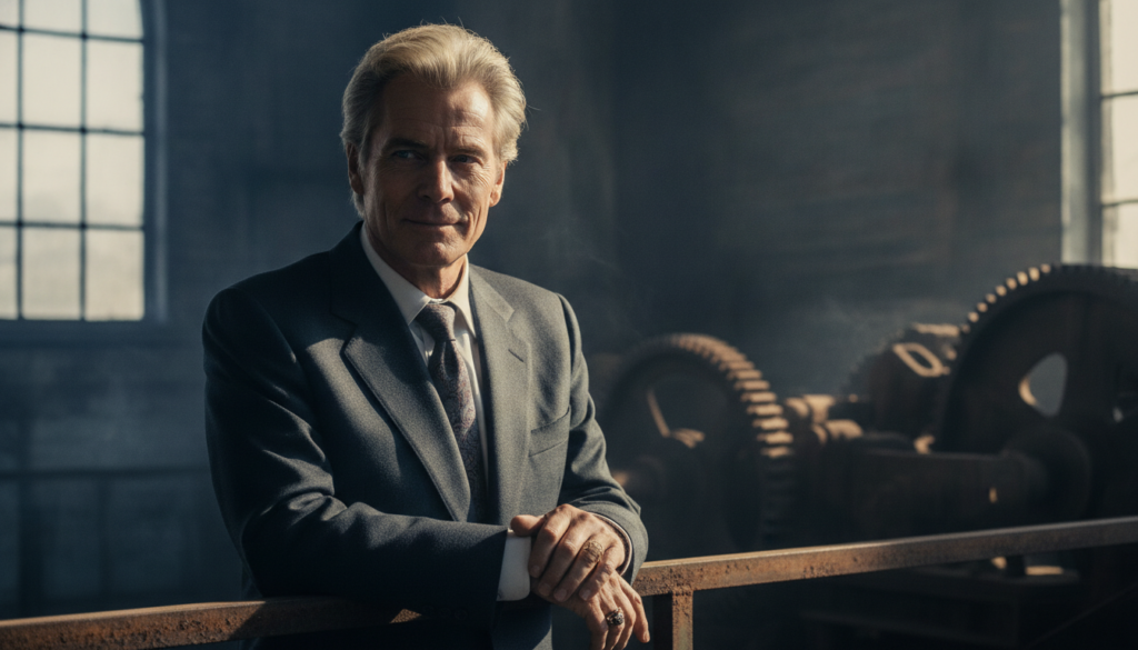 An older Christopher Walken in an iconic film role showcasing his intense gaze and unique demeanor