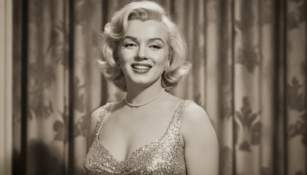 A quiz image featuring a glamorous portrait of Marilyn Monroe from the 1950s with a vintage aesthetic