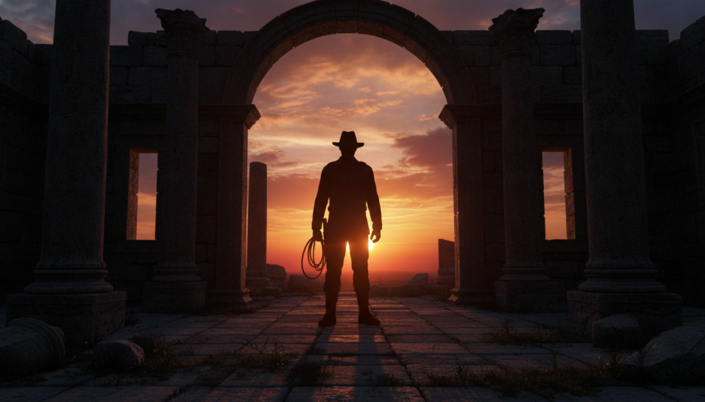 An image representing the Guess This Iconic Explorer quiz likely showing a silhouette or close-up of a character with a