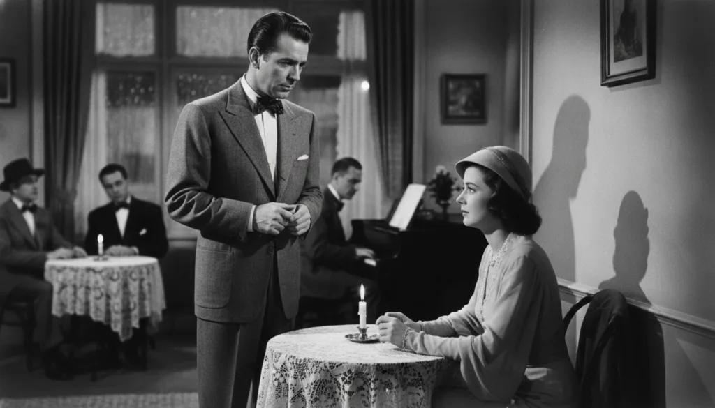 Humphrey Bogart and Ingrid Bergman in a scene from Casablanca