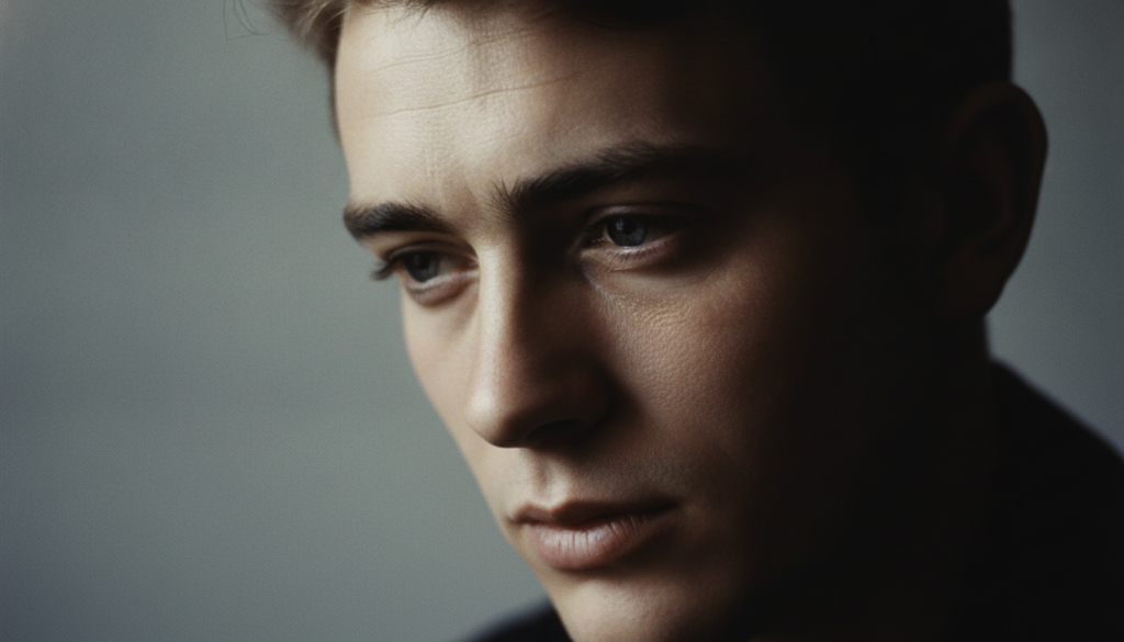 A tightly cropped enigmatic close-up of James Dean s face showing only a portion of his features to make him recognizabl