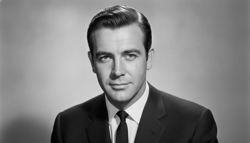 A classic portrait of Sean Connery looking confident and sharp