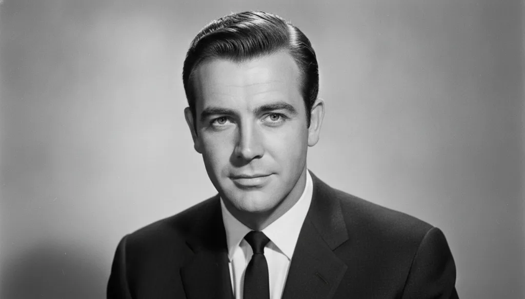 A classic portrait of Sean Connery looking confident and sharp