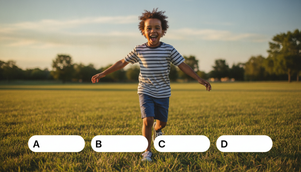 A quiz image showing a childhood photo of Barack Obama with four multiple-choice options