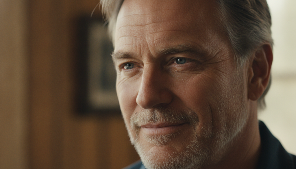 A close-up image showing only half of Kevin Costner s face making it a challenge to identify him