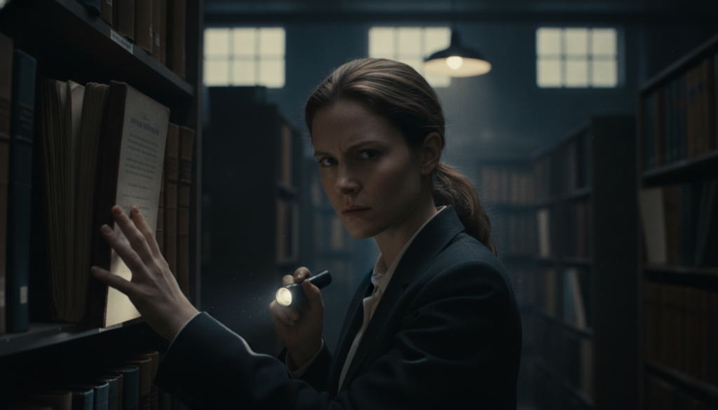 Jodie Foster from The Silence of the Lambs as Clarice Starling looking intense and focused