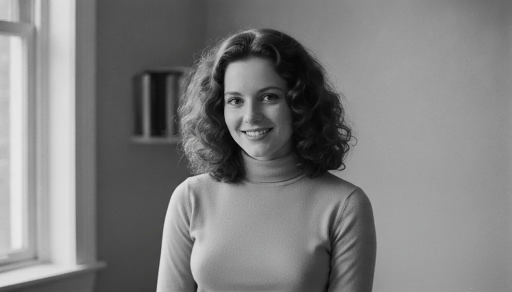A real publicity photo of a young Kathy Bates from her early acting career in the 1970s or early 1980s