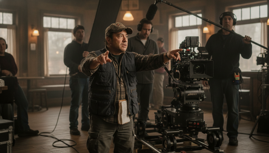 Danny DeVito directing a film set