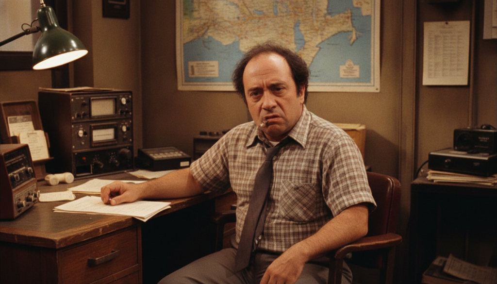 Danny DeVito in a film still from the TV show Taxi