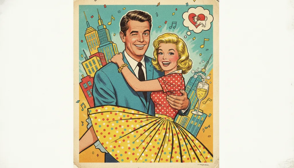 A vintage movie poster for one of Rock Hudson s romantic comedies featuring him alongside his co-star showcasing his lea