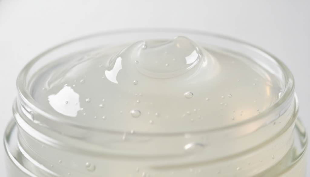 A close-up shot of a small jar of Vaseline Original Healing Jelly showing its texture The focus is on the product itself