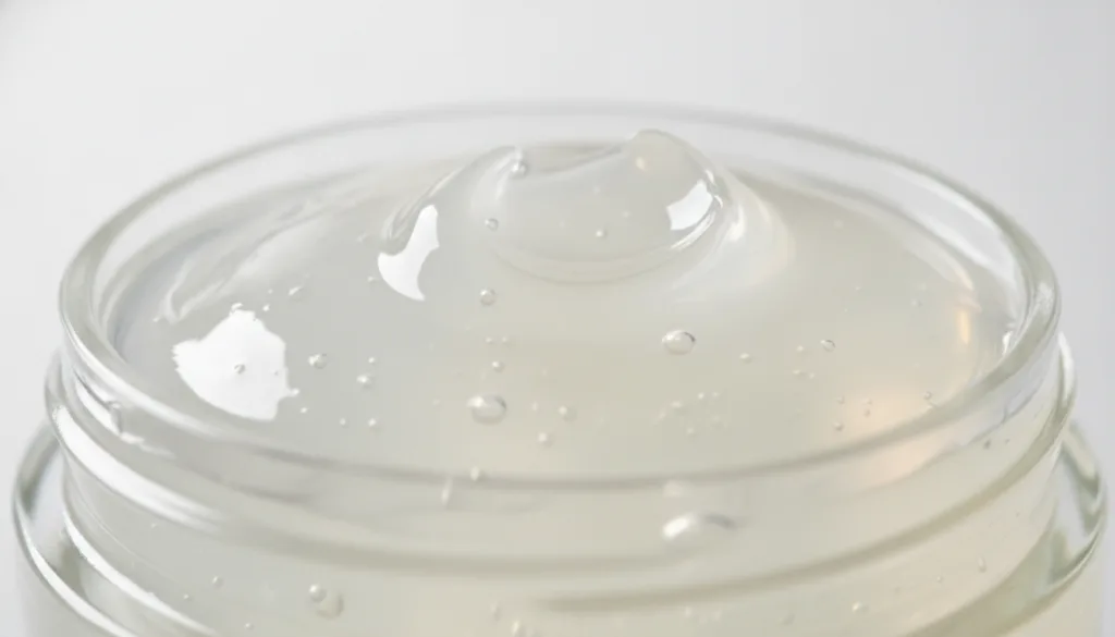 A close-up shot of a small jar of Vaseline Original Healing Jelly showing its texture The focus is on the product itself