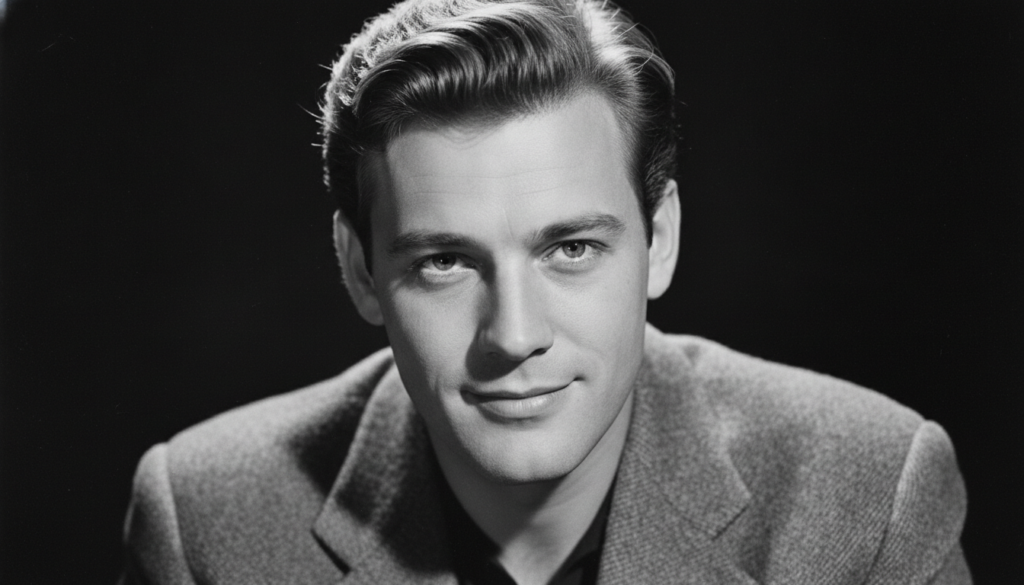 A black and white image of a classic Hollywood actor looking intensely at the camera with a quiz overlay asking Can You 
