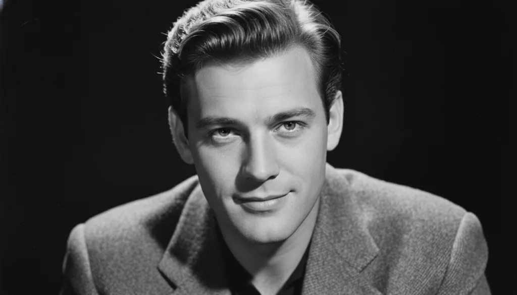 A black and white image of a classic Hollywood actor looking intensely at the camera with a quiz overlay asking Can You 