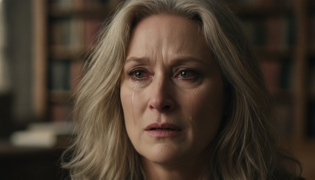 Meryl Streep in a dramatic film role possibly from Sophie s Choice or The Devil Wears Prada conveying intense emotion