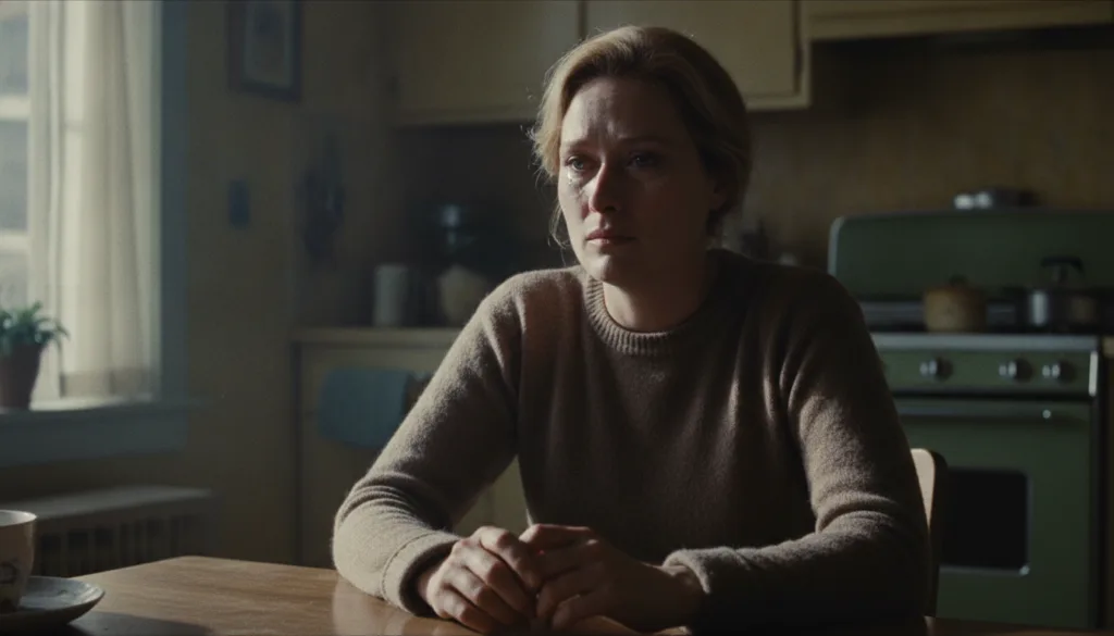A real film still featuring Meryl Streep in character from one of her significant early roles demonstrating her versatil