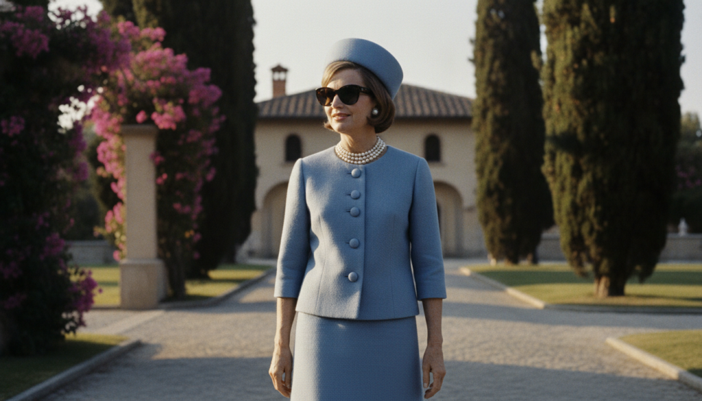 Jacqueline Kennedy in a classic fashion moment showcasing her iconic style