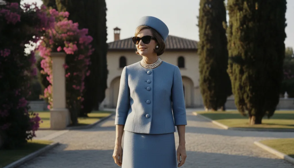 Jacqueline Kennedy in a classic fashion moment showcasing her iconic style