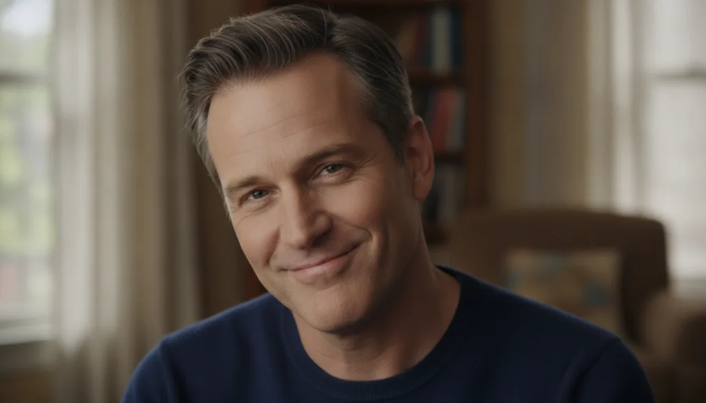 A candid or publicity shot of Matthew Perry smiling emphasizing his warm and humorous persona
