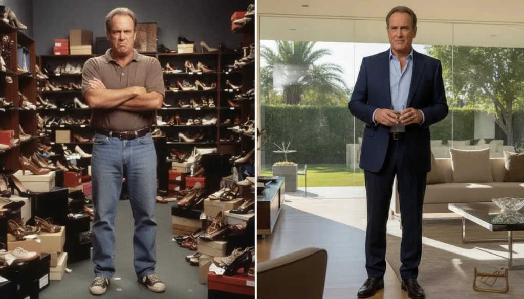 A split image or montage showing Ed O Neill as Al Bundy from Married with Children and as Jay Pritchett from Modern Fami