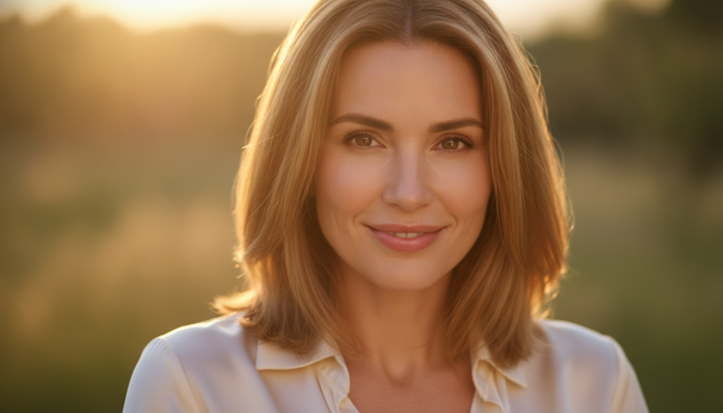 A woman smiling with clear radiant skin suggesting a glowing and youthful complexion after using a beauty remedy