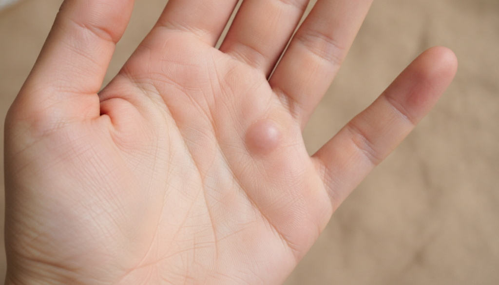 A person s hand with noticeably smoother clearer skin where a wart previously was showing the positive outcome of a succ