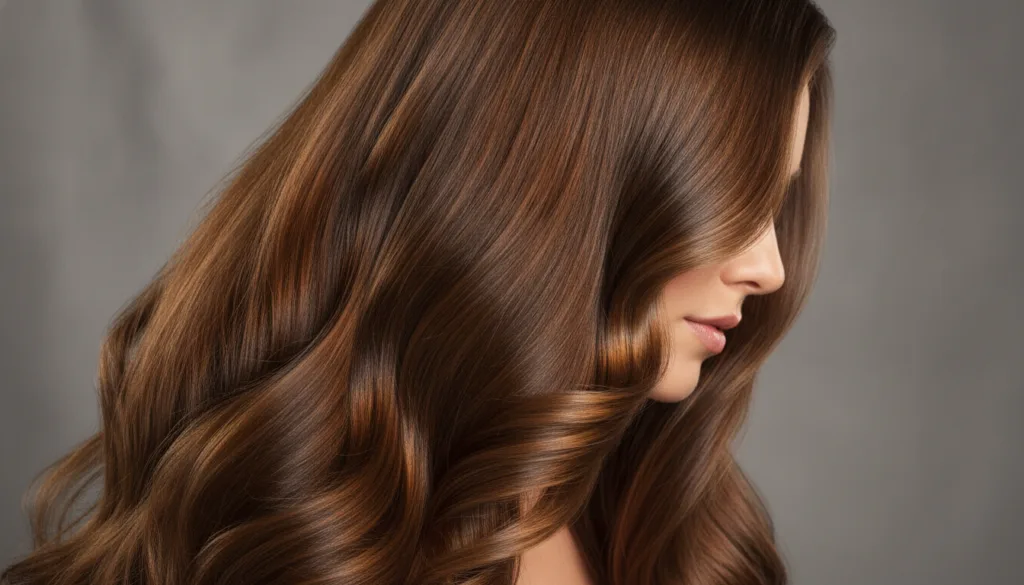 A vibrant head of healthy shiny hair illustrating the potential results of regular hair oil treatments The hair looks st