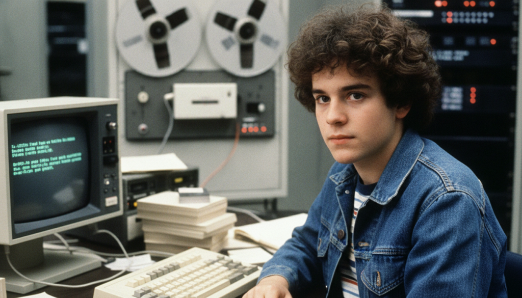 Matthew Broderick in a publicity photo from the early 1980s perhaps from WarGames or a similar film showing his youthful