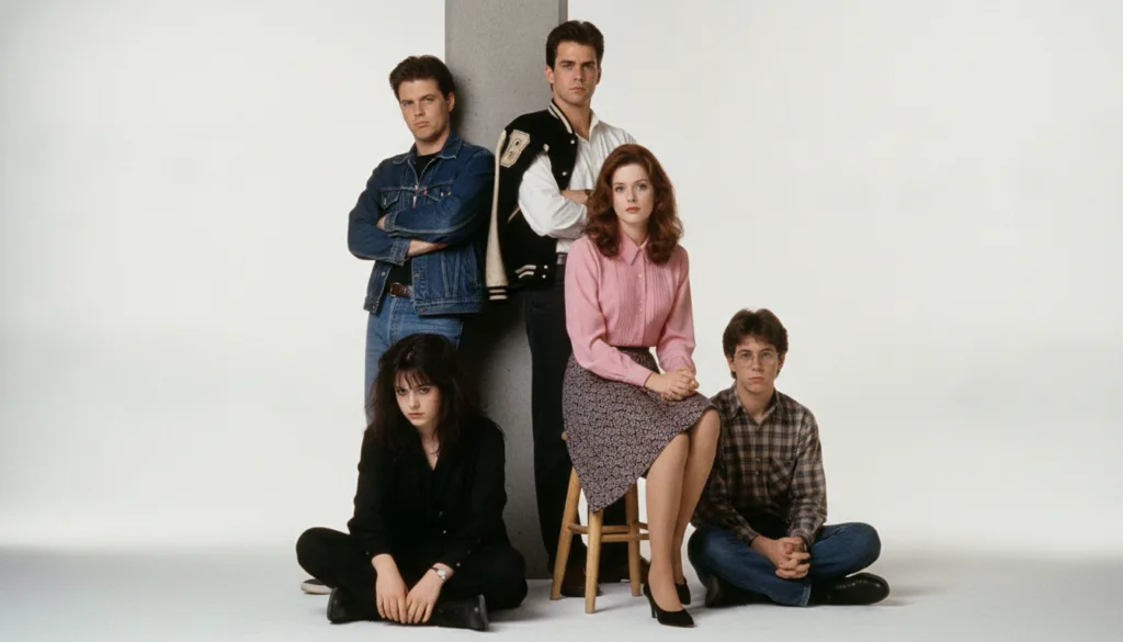 Movie poster for The Breakfast Club starring Ally Sheedy and other Brat Pack members
