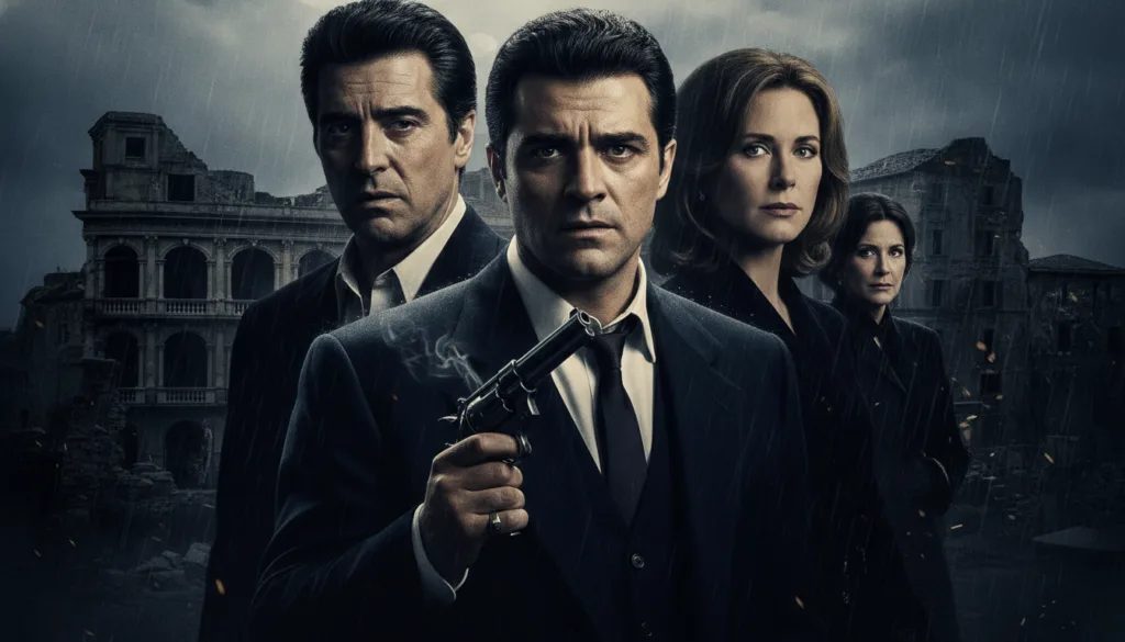 A movie poster for The Godfather Part III featuring Andy García alongside Al Pacino Diane Keaton and Talia Shire with th