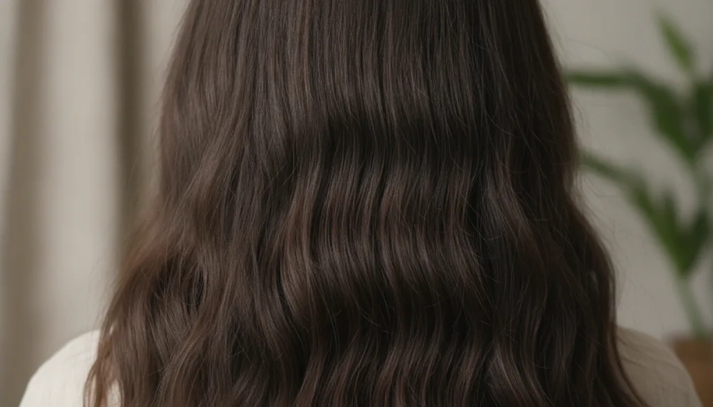 A close-up of healthy shiny hair and a clean revitalized scalp symbolizing the positive results of a hair treatment