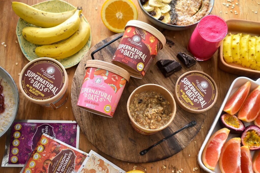 A vibrant healthy breakfast spread featuring high-protein options like Greek yogurt scrambled eggs with spinach and a fr