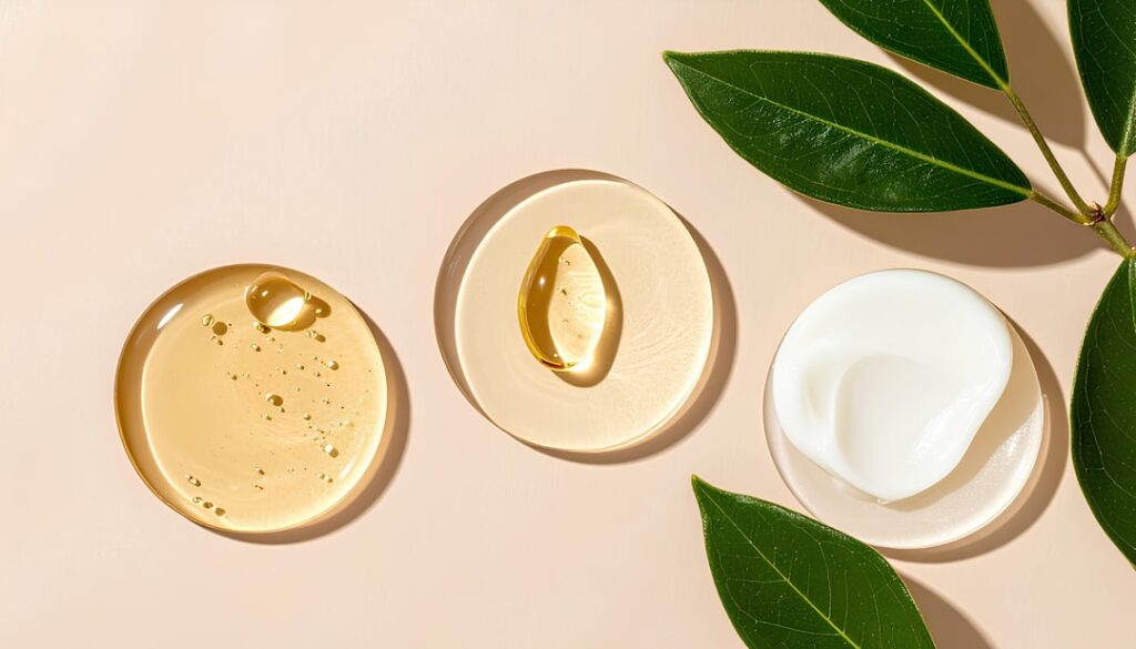 A beautiful close-up of dried cloves and a small jar of homemade skincare gel on a natural wood surface possibly with a 