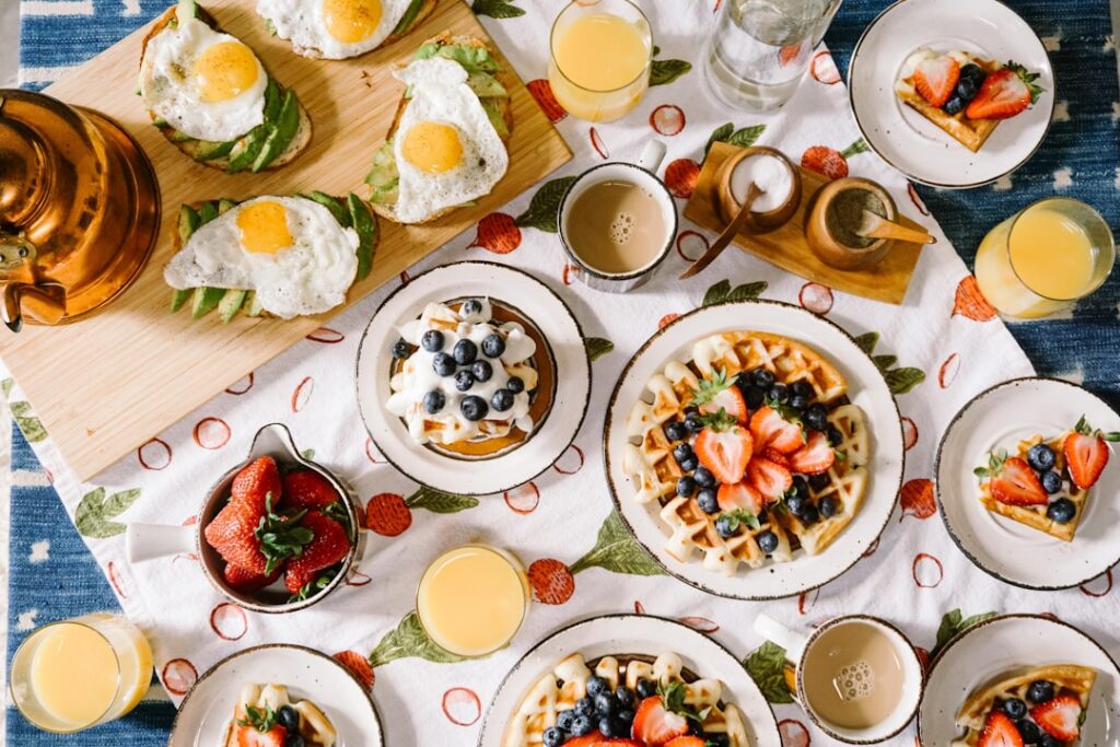 A visual comparison showing a healthy balanced breakfast on one side e g oatmeal with fruit nuts and a glass of water an