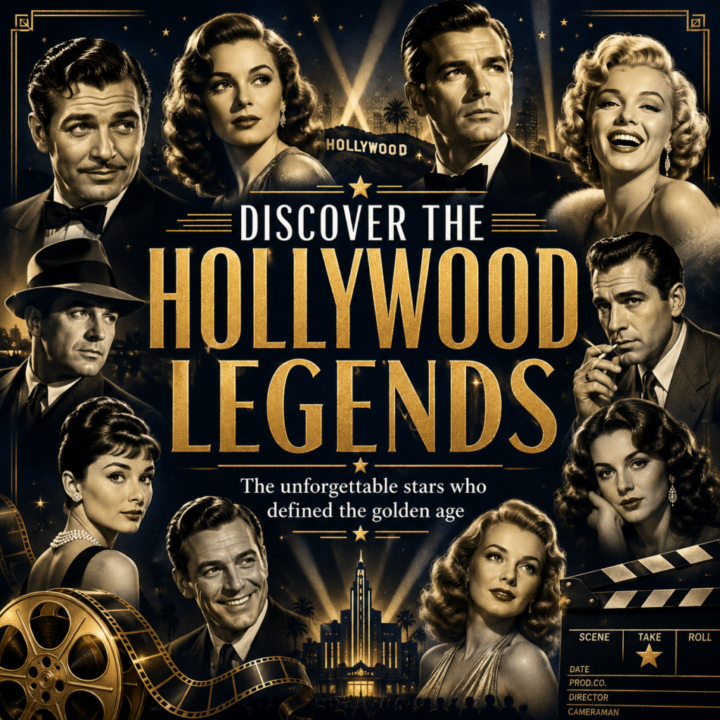 A visually rich collage celebrating Hollywood s golden age legends with a strong nostalgic and glamorous aesthetic Featu