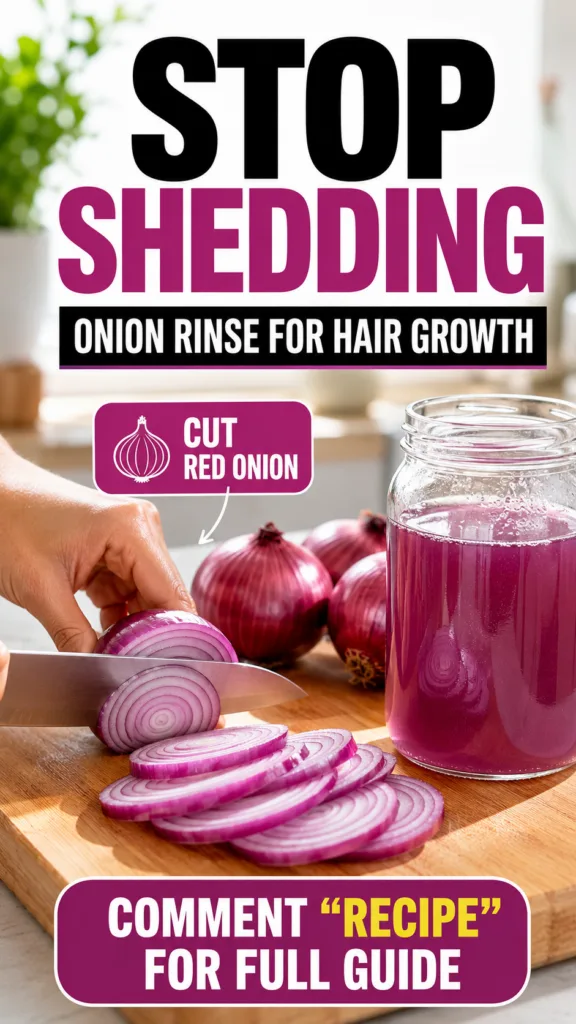 A person s hands slicing red onions on a wooden cutting board with whole red onions and a glass jar filled with vibrant 