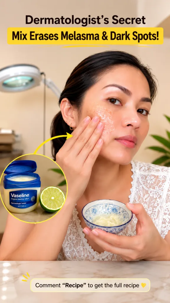 An Asian woman gently applying a homemade facial treatment to her cheek with her right hand while her left hand holds a 