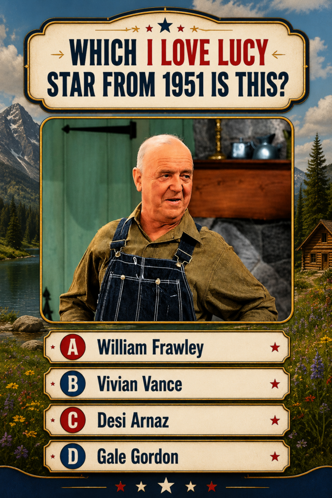 William Frawley as Fred Mertz from I Love Lucy matching the quiz image an older bald man with a smiling expression weari