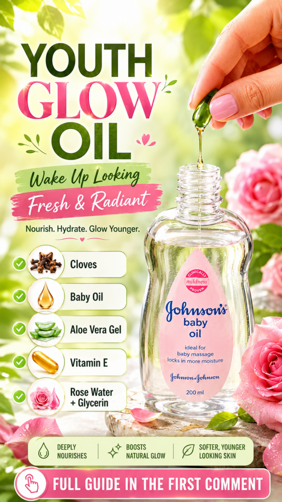 A hand gently dripping contents from a green capsule into a small bottle of natural carrier oil surrounded by lush green