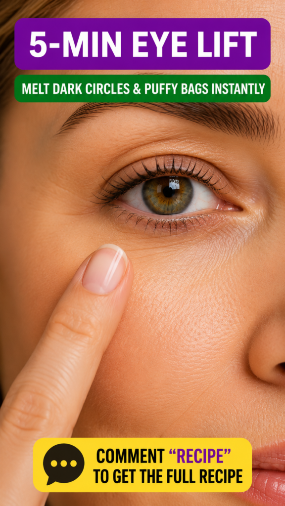 Close-up of a person s eye with prominent green-brown iris distinct eyelashes and fine lines around the eye with a finge