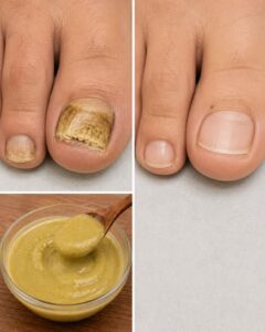 A small bowl containing a yellow paste made from turmeric coconut oil and aloe vera gel with fresh turmeric root and an 