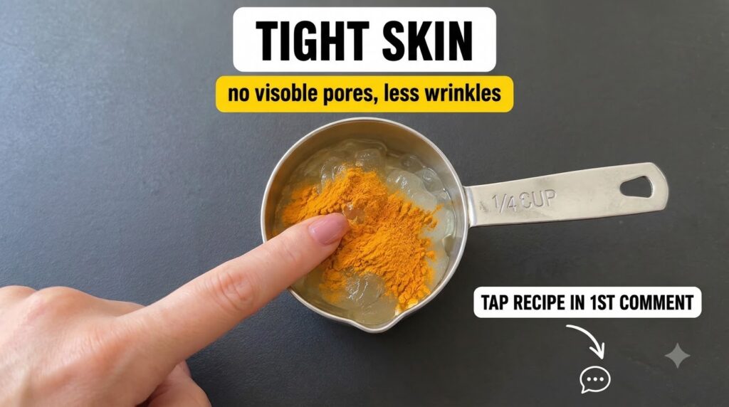 A top-down view of a stainless steel measuring cup containing a clear gelatinous substance and a mound of bright orange