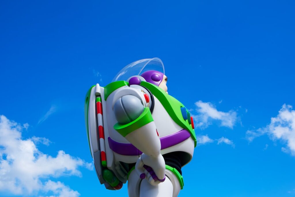 A real movie poster for Disney Pixar s Toy Story featuring Woody the cowboy and Buzz Lightyear