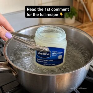 A jar of Vaseline next to a small bowl of finely ground coffee beans with a bright clean background