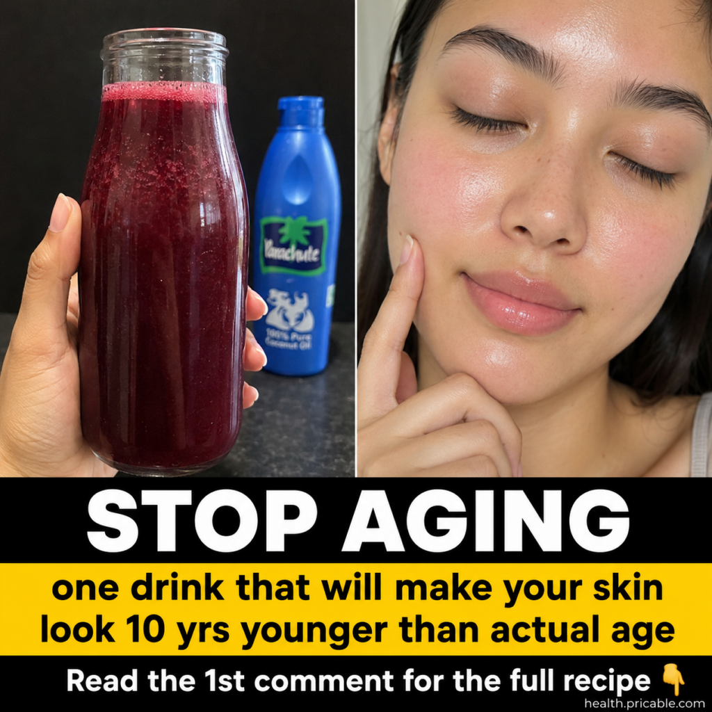 A glass of vibrant red frothy beauty elixir garnished with a few fresh berries on a clean background